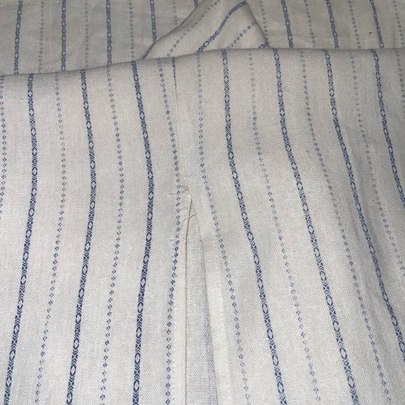 Monteau Blue & Off-White Striped Linen Blend Maxi Dress M - Picture 6 of 8